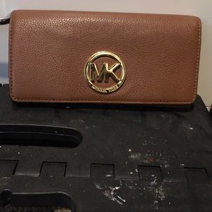 Tan Michael Kors long wallet